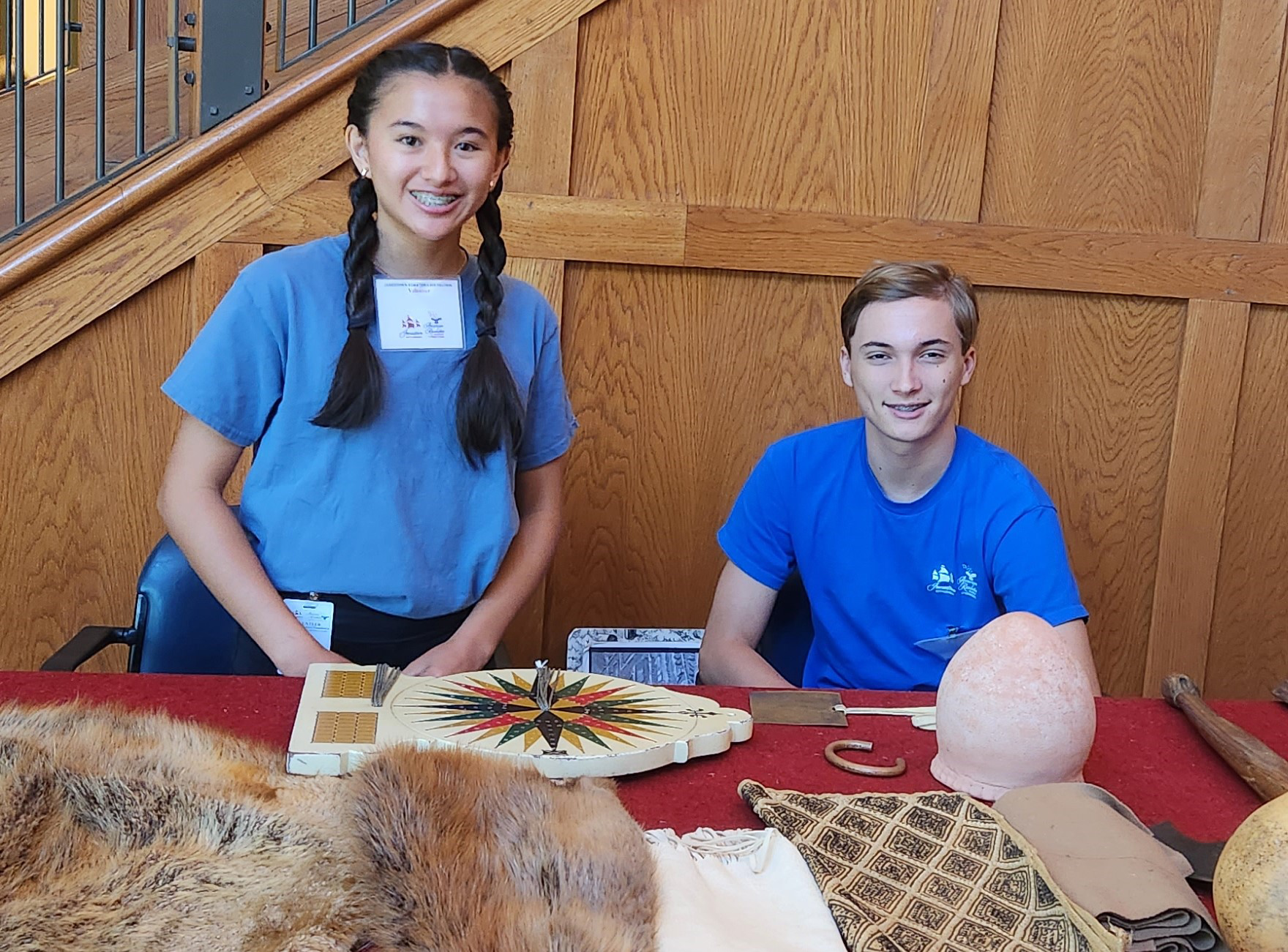 Teen Volunteers display material culture at Jamestown Settlement