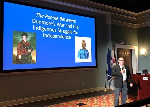 A speaker at the Jamestown-Yorktown Foundation